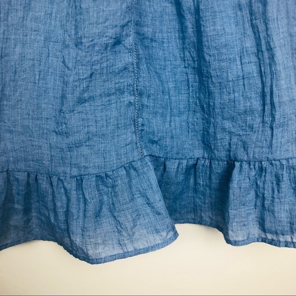 Lauren Conrad sleeveless blue chambray‎ top - Picture 3 of 14